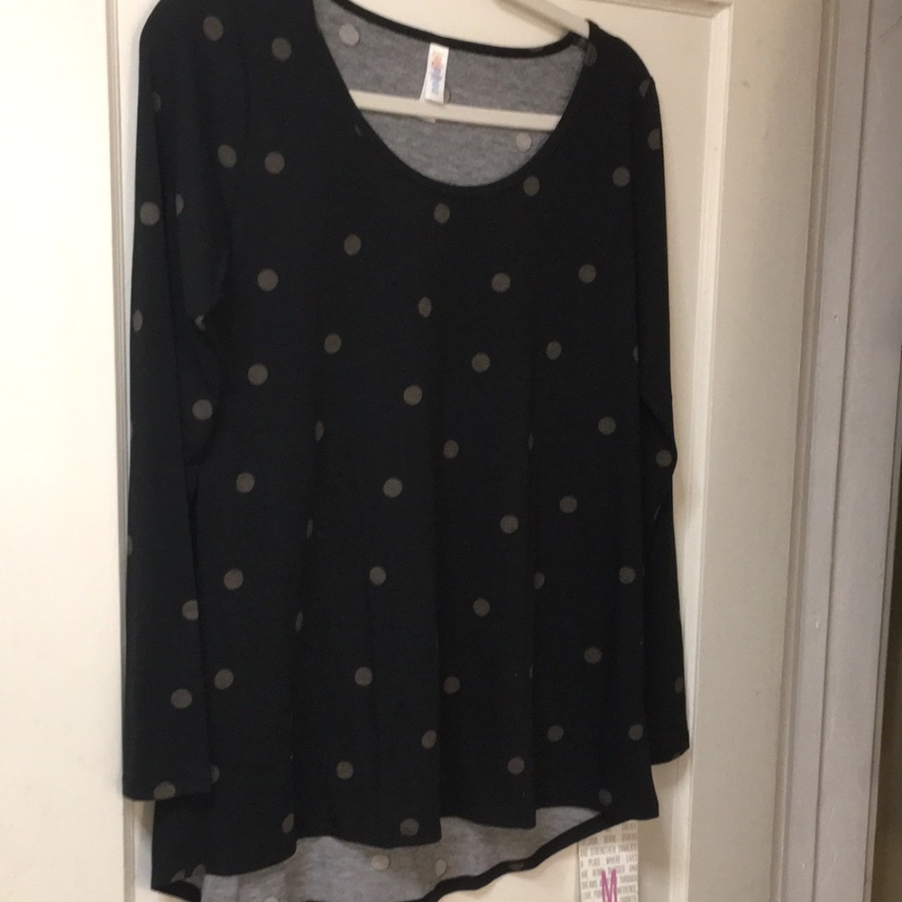 Nwt Lularoe lynnae med black with mocha polka dots